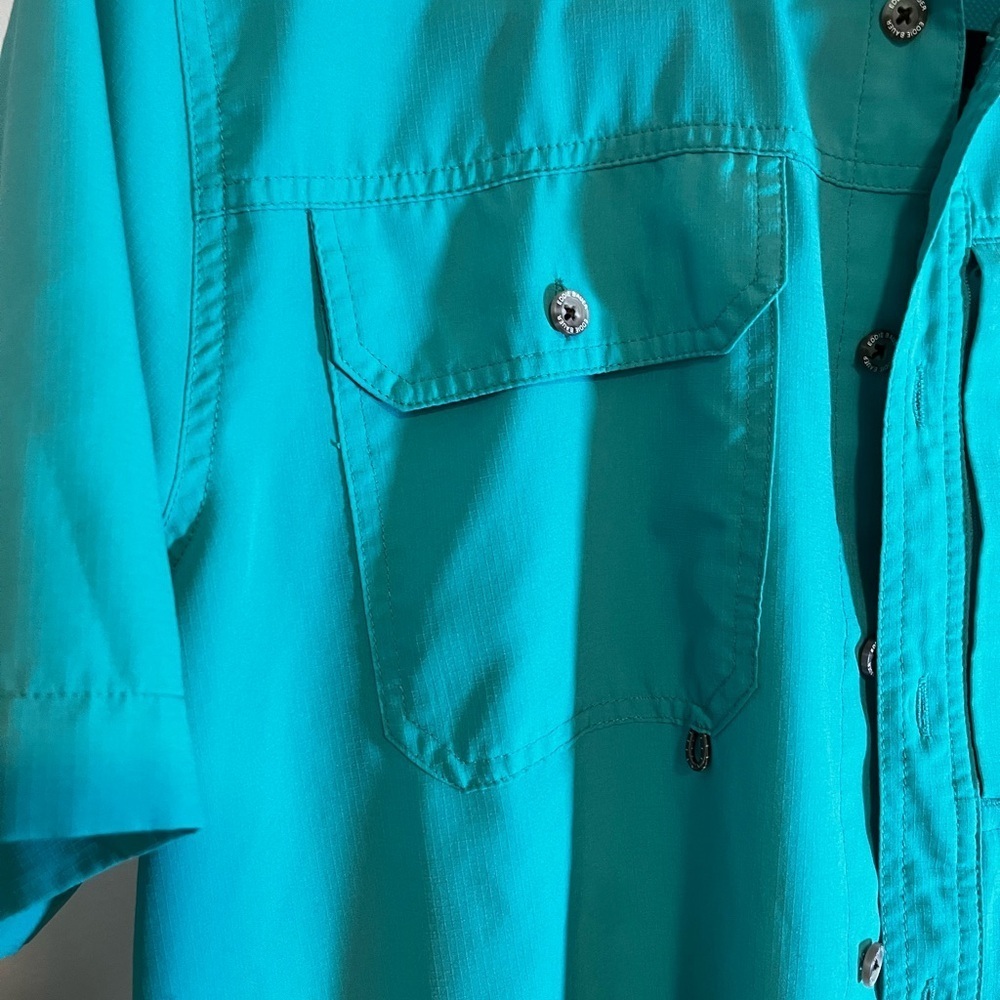 🏕️ Eddie Bauer Men’s Performance Short Sleeve Shirt – Turquoise – Size L - Picture 4 of 8